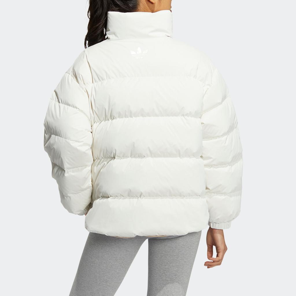 Adidas Oryginalna dwustronna kurtka z nylonu z puchem kaczym i stójką damska odzież wierzchnia w kolorze białym HS9500
