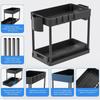 Under Sink Organizer and Storage Rack Table Single Pull-out Storage Rack Bathroom Storage Rack Tiered Shelf Kitchen Storage Rack