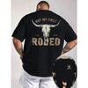 Men's Western Cowboy Style Streetwear Cow Print Short Sleeve T-Shirt