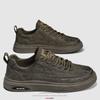 2025 Autumn and Winter New Men's Shoes Leather Breathable Casual Shoes Korean Version Fashion Trendy Shoes Men's Low-top Thick Baseplate Shoes