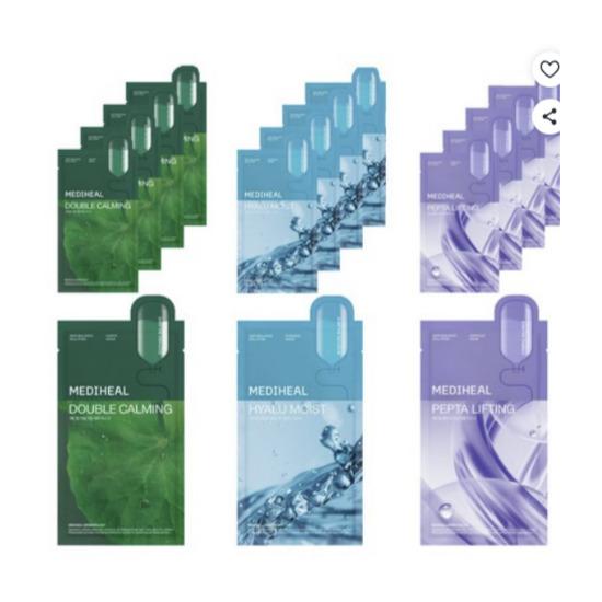 MEDIHEAL Daily Solution Sheet Mask Set Hydration Brightening Soothing 15pcs