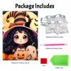 Halloween Pearl Painting Art Full Pearl Handmade Diy Home Decorations Witch Pumpkin Black Cat Patterns for Wall Decor