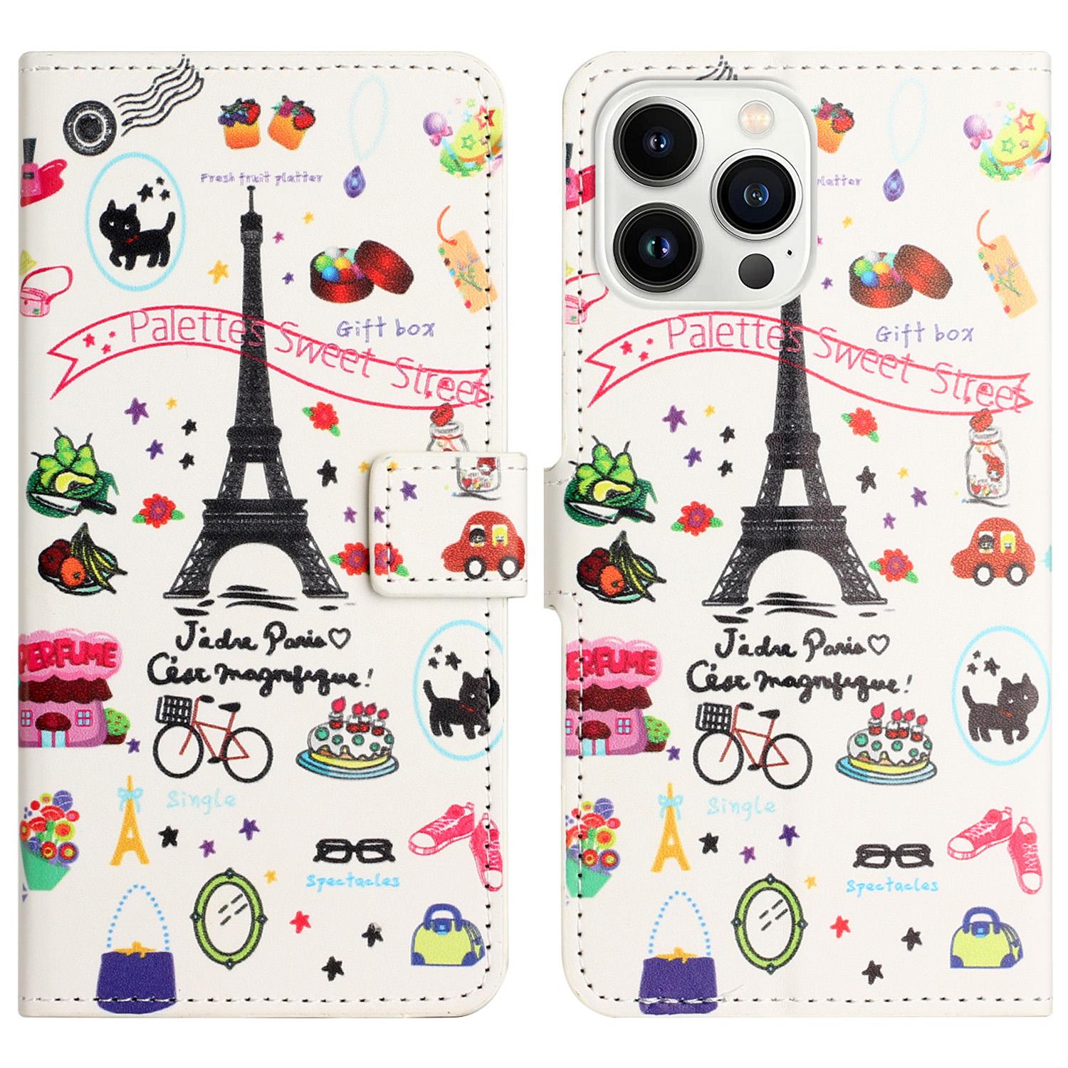 

Для iPhone 16 Pro Чехол с принтом, кошелек из искусственной кожи, откидная крышка для телефона Iron Tower