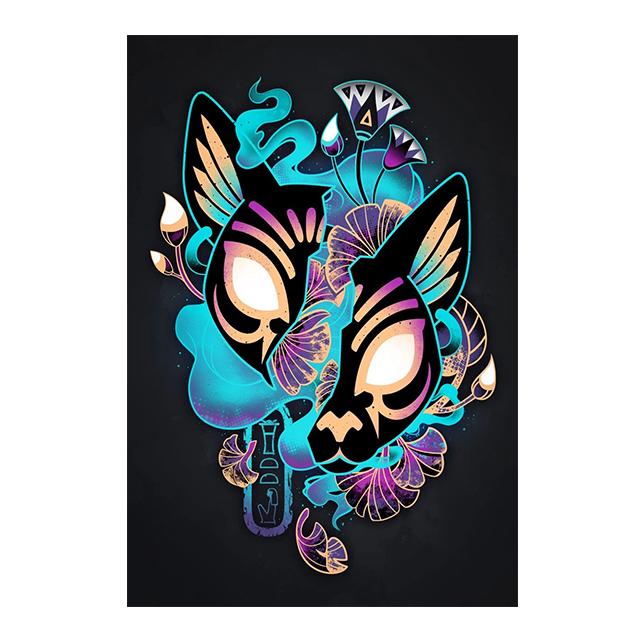 

Мультфильм Египетская Мифология Анубис Бастет Принт Постер Холст Живопись Современное Настенное Искусство Картина Для Гостиной Спальни Домашний Декор 21x30cm No Framed