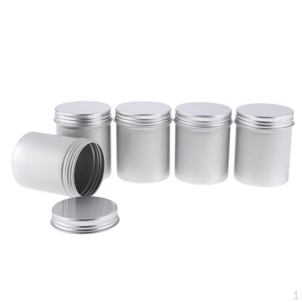 Aluminum Tin Jars Cosmetic Metal Tins Empty Container Pot Screw Lid for Candle, Lip , Salve, Makeup,