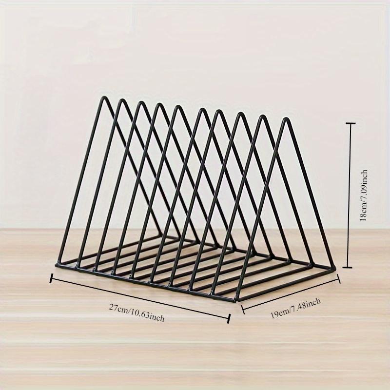 1pc Metal Desk Organizer, 9-Section File Holder, Office Bookshelf Storage, Creative Display Storage, Bookclip Office Shelf
