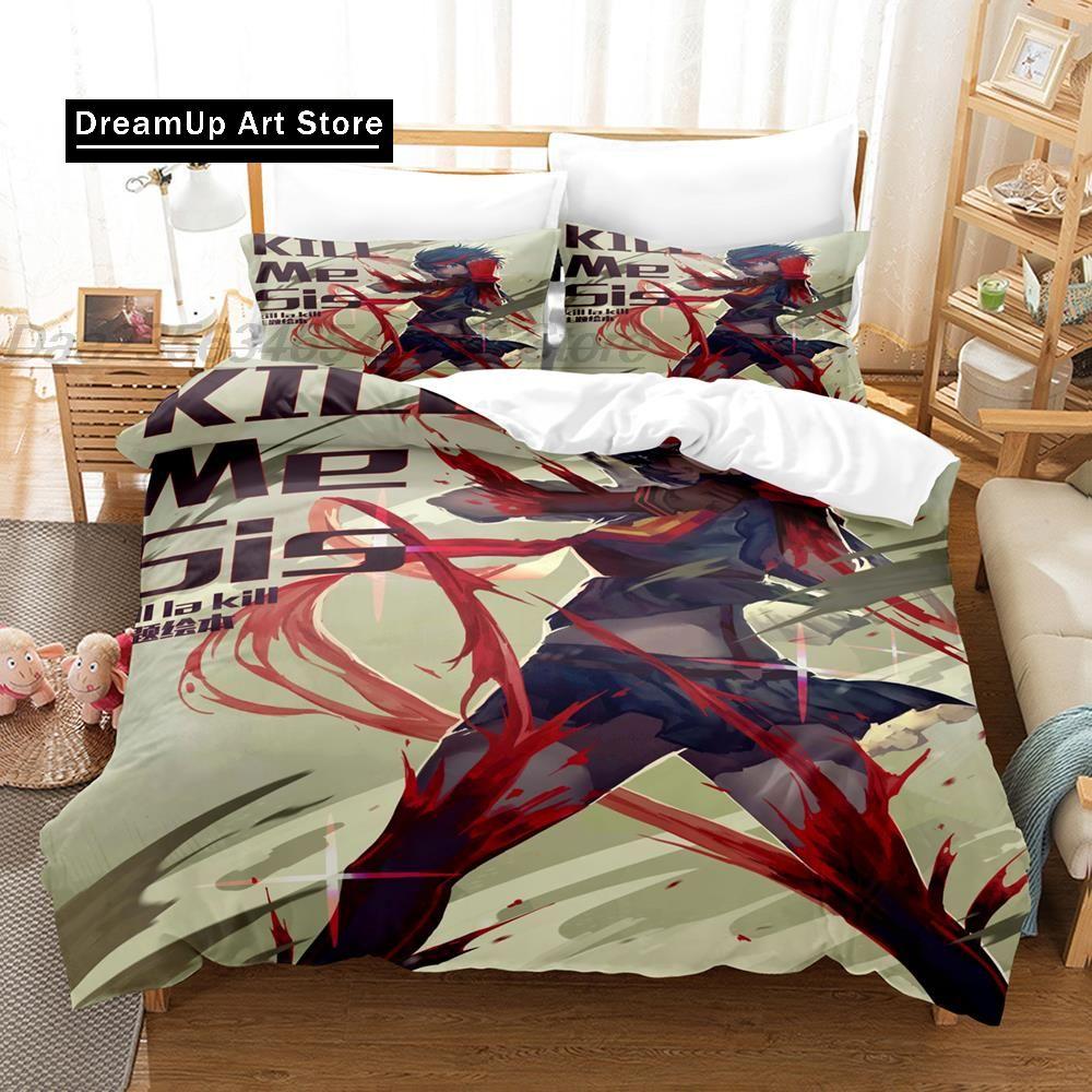 Fashion 3D Print Cartoons KILL La KILL Bedding Set Single Twin Full Queen King Size Bed Set Adult Kid Bedroom Duvet Cover Sets