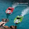 Children's High-Speed Remote Control Boat - Waterproof, Shockproof, Anti-Flip with Lights, 2.4G Yacht