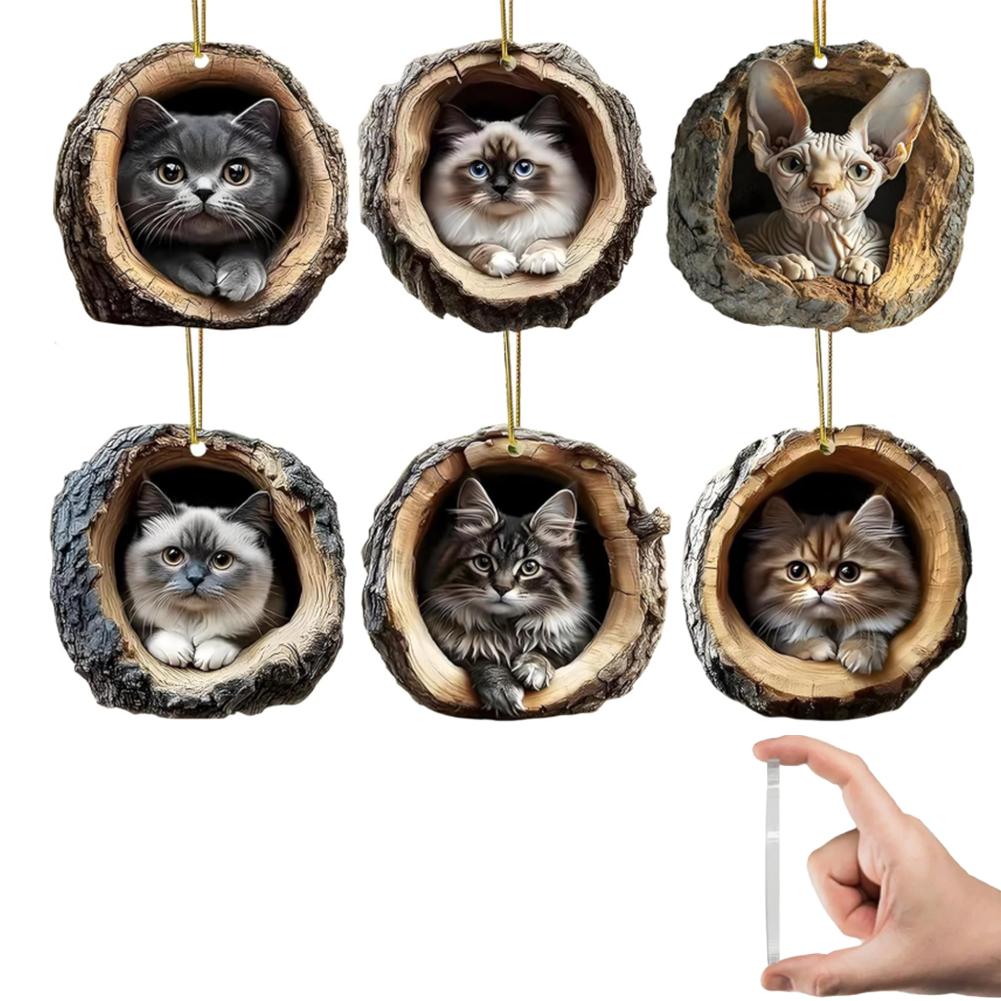 Weihnachts-Acryl-Tierornamente 2025 Weihnachtsbaum-Anhänger Saisonale Dekoration zum Aufhängen am Baum Weihnachten Navidad Partyzubehör