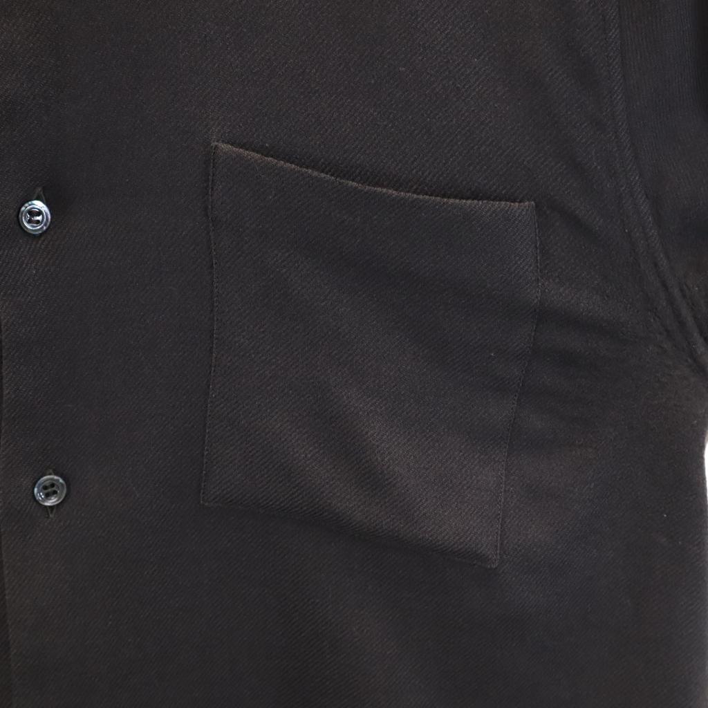 Hermes Made In France Long Sleeve Wool Shirt 42 Brown Men's Used