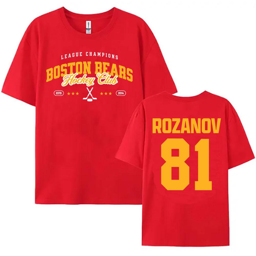 

81 Rozanov Boston Bears Merch Tshirt Heated Rivalry TV Graphic Print Tshirts Cotton Short Sleeve Oneck Female T Shirt Tops 2XL