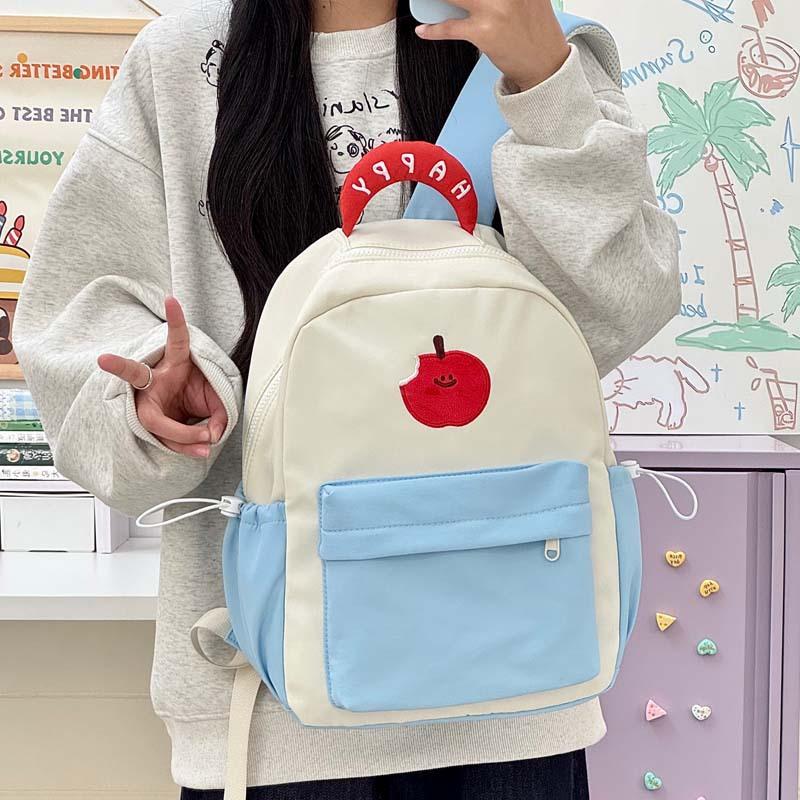 Schoolbag new student schoolbag cute cartoon print color matching backpack versatile high school students large capacity backpack