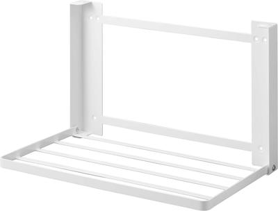 Yamazaki Jitsugyo 8142 Compatible with Plasterboard Walls, Folding Shelf, White, When Used Approx. W41 X D26 X H25.5cm, Tower Folding Rack, Can Be