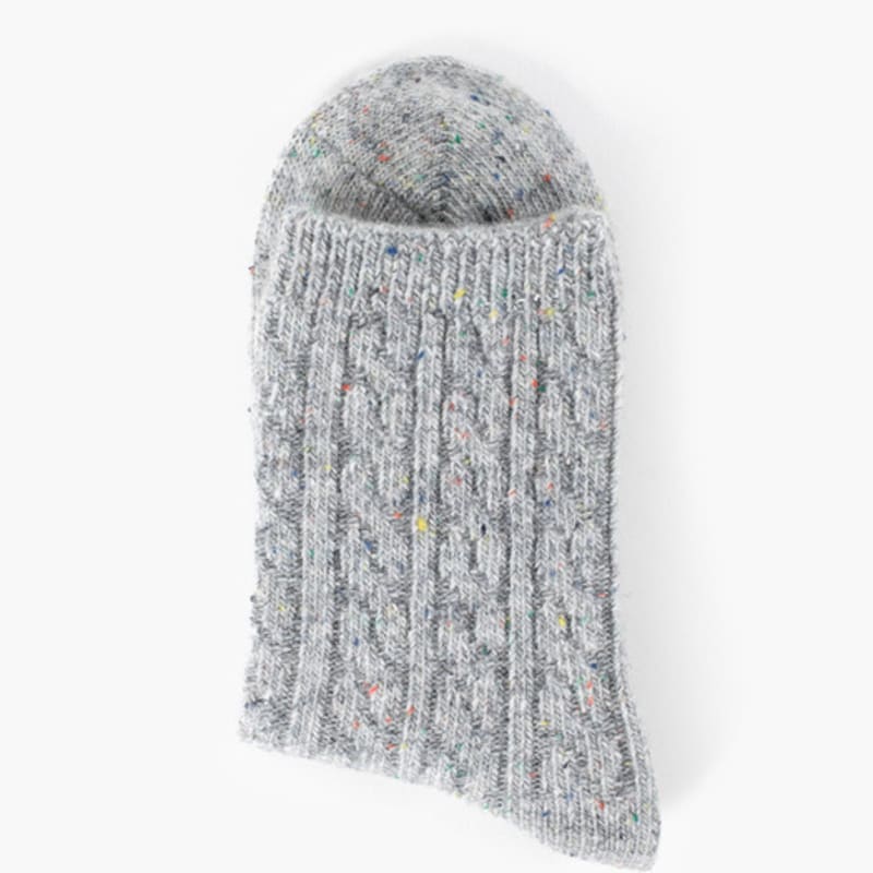 Abiruz Women's Nerf Cable Wool Socks Gray