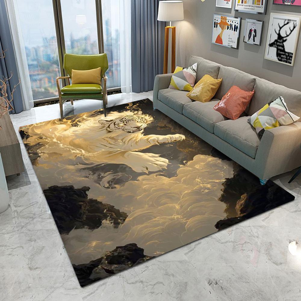 Χαλί Φλόγα Άγρια Τίγρη Ευρωπαϊκού Στυλ Σαλόνι Καναπές Υπνοδωμάτιο Γραφείο Κουζίνα Χαλάκι Πόρτας Εισόδου Αντιολισθητικό Διακοσμητικό Σπιτιού Χαλί