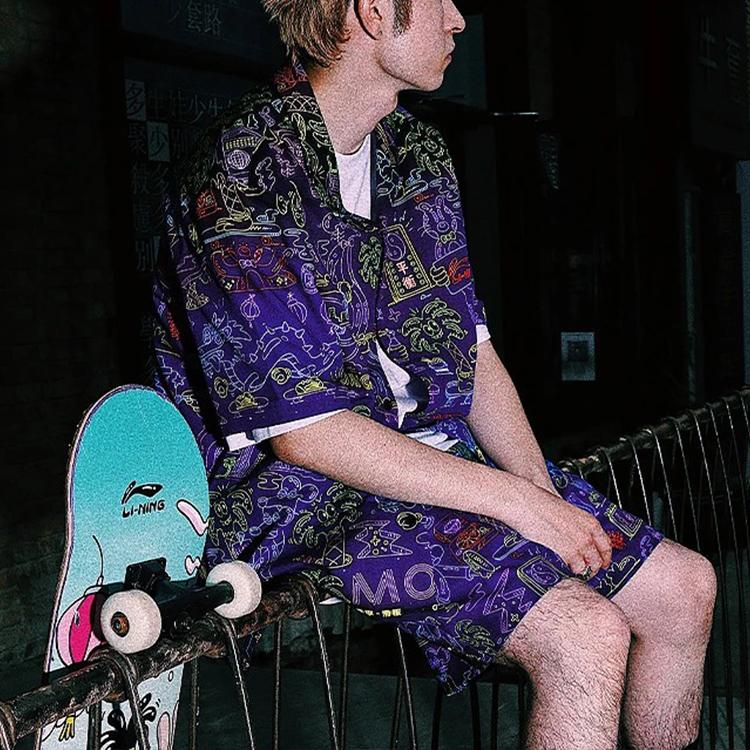 Li-Ning X Steven Harrington Cartoon Print Casual Shirt Men Tops Multicolor ASHS911-1