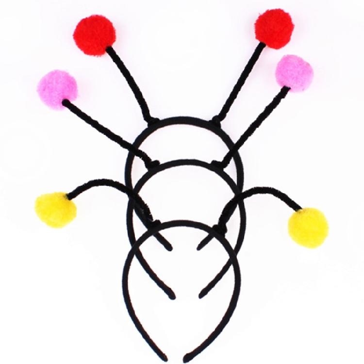 Dziewczęca Opaska do Włosów z Pompomem i Kształtem Antenki Pszczoły Cosplay Kreskówkowa Opaska Pszczoła Cosplay