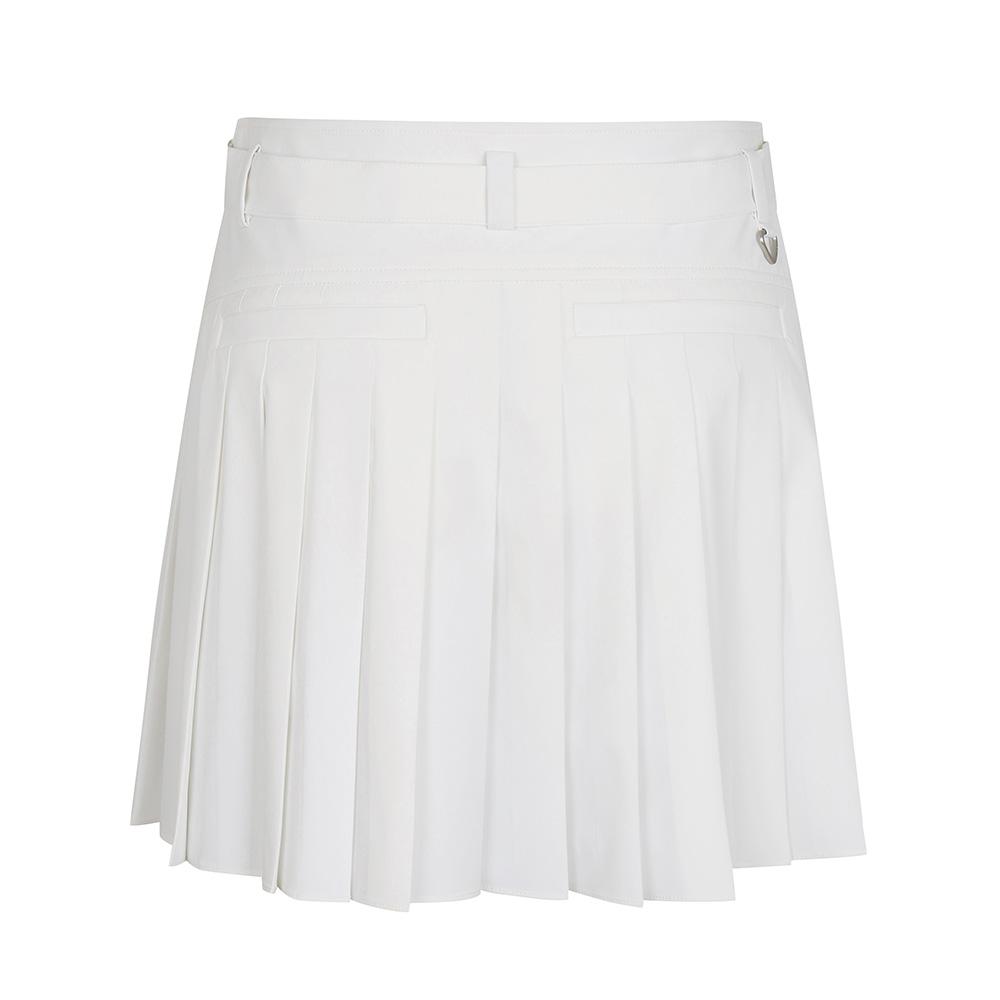 MALBON GOLF Variation Pleated Belted Skirt White (Woman)