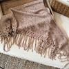 Three-Way Bohemian Bandana Shawl with Tassel Accent for Women