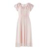 Women's Elegant Ruffle Sleeve High-Waist A-Line Midi Dress
