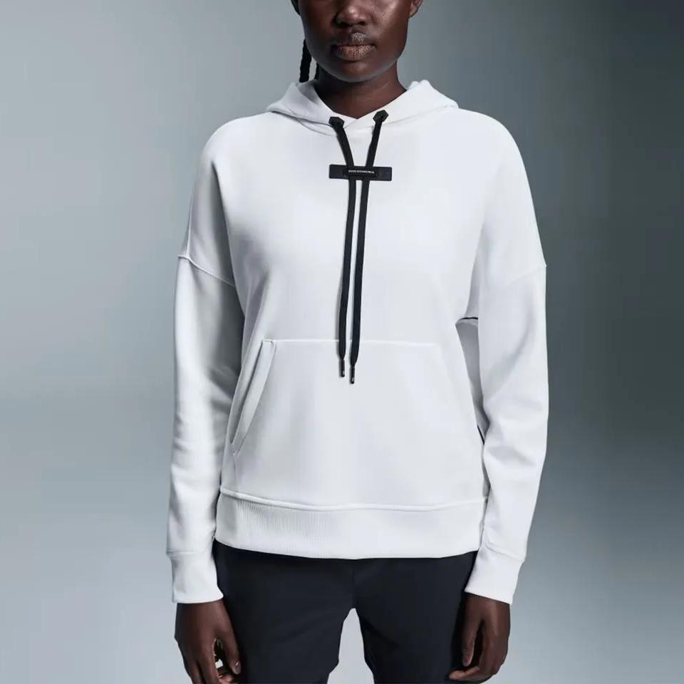 On Hooded Solid Color Casual Lg Sleeve Sweatshirt Women Tops White 1WE11790069