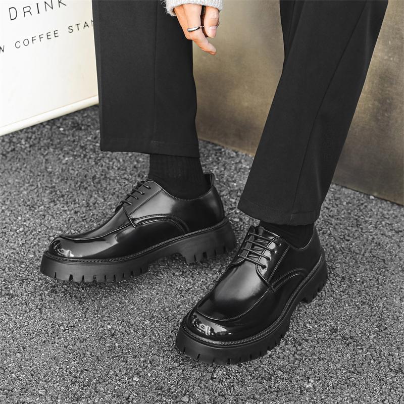 Fashion Derby Thick soled Men's Shoes Classic designer styles Fashion parties or weddings Handsome adult leather shoes 38-46 Hot