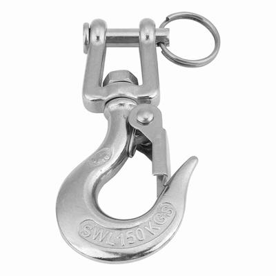 Gancio a scatto con occhiello girevole in acciaio inossidabile 304, catena di sollevamento, carico di lavoro massimo 150 kg, 90 mm
