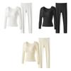 Body-Shaping Warm Long Tops Pants Set with Chest Pad Slimming Underwear  Underwear