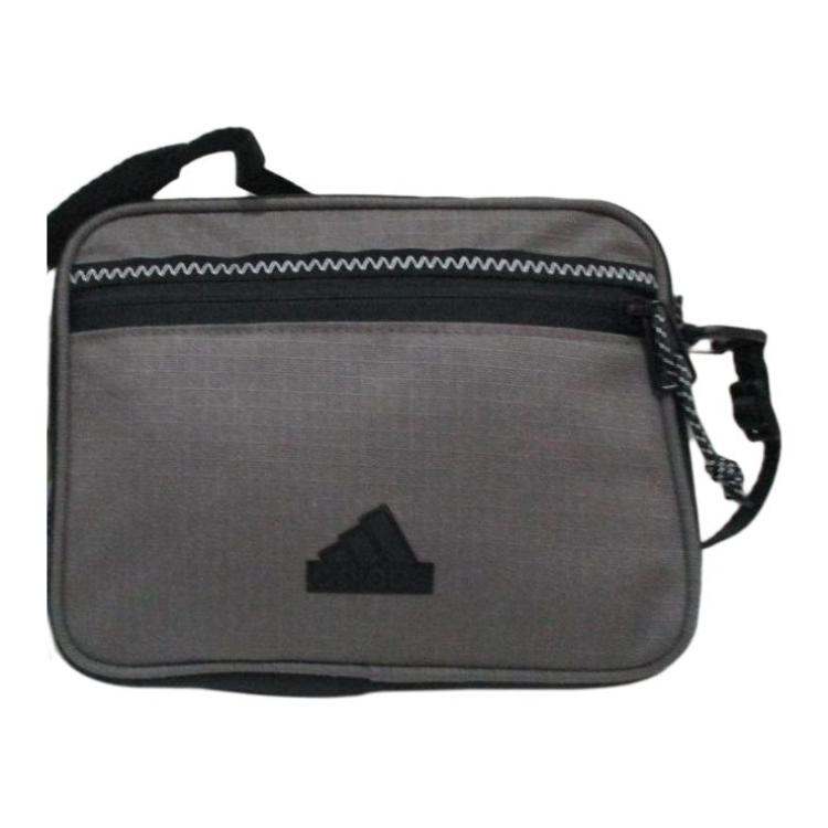 New Adidas Recycled Polyester Portable Crossbody Bag, Shoulder Bag Unisex Charcoal Gray & Black IQ0909