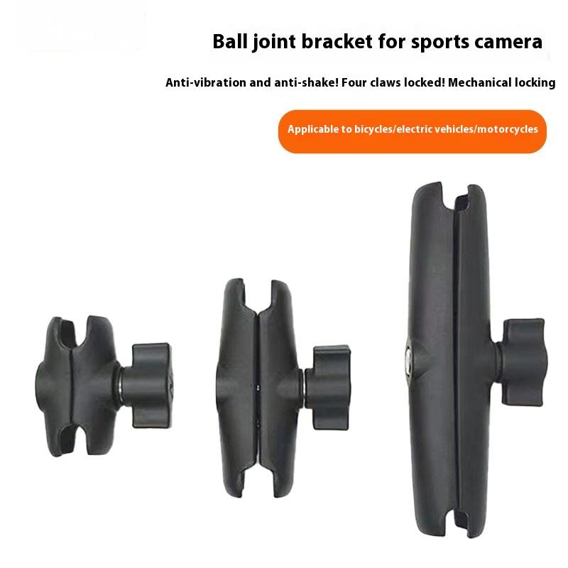 1 Piece 1" Ball Head Mount Adapter Pole Double Socket Arm Aluminum Alloy For Ram Mounts 6/9/15Cm Lights Camera Extension Holder