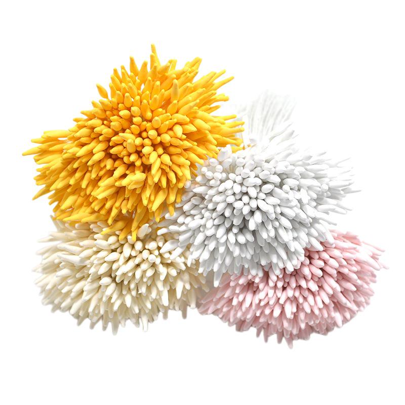370-Piece 2mm Matte Single-Head Stamen Pistil for DIY Korean-Look Hair Accessories & Simulated Flowers