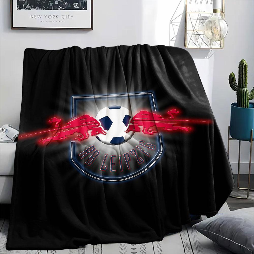 Coperta in Flanella Stampata RB Leipzig, morbido plaid per camera da letto divano, lavabile, merchandising per tifosi di calcio, ottimo regalo.