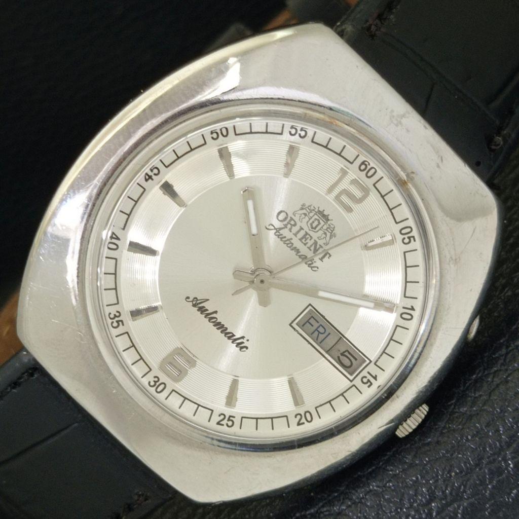

ВИНТАЖНЫЕ МУЖСКИЕ ЧАСЫ ORIENT AUTOMATIC 46941 ЯПОНИЯ С СЕРЕБРИСТЫМ ЦИФЕРБЛАТОМ a500754-5 R154-a500754