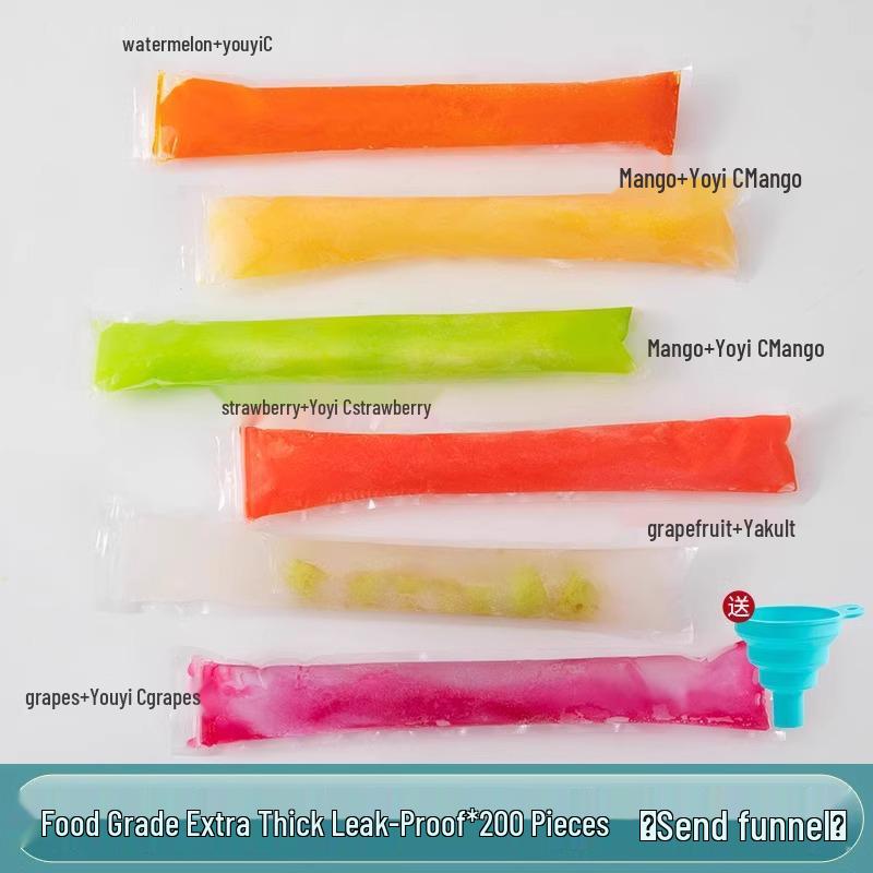 Disposable DIY Popsicle Bags - Self-Sealing, Food-Grade for Homemade Slushies