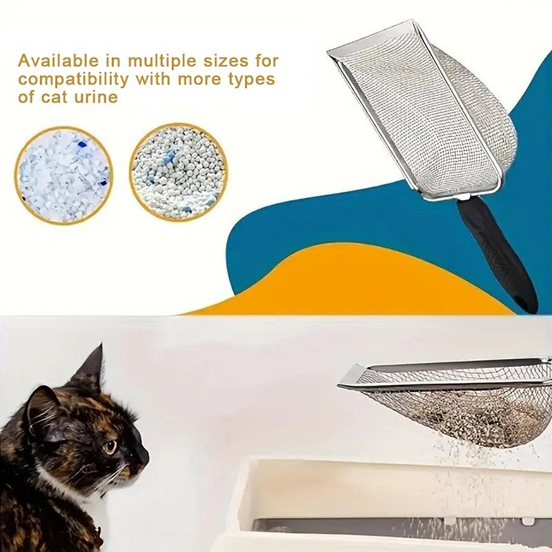 Durable Stainless Steel Litter Scooper - Ergonomic And Easy To Clean For Cats & Dogs, Heavy-Duty & Sleek Design 1Pc