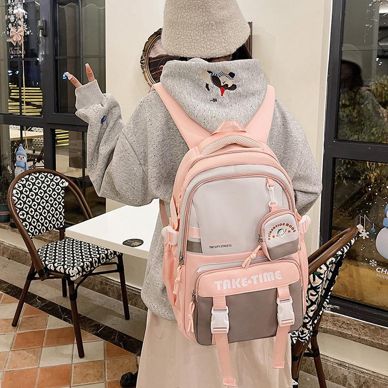 New junior high school schoolbag college student college casual simple backpack fashion trend middle school student shoulder