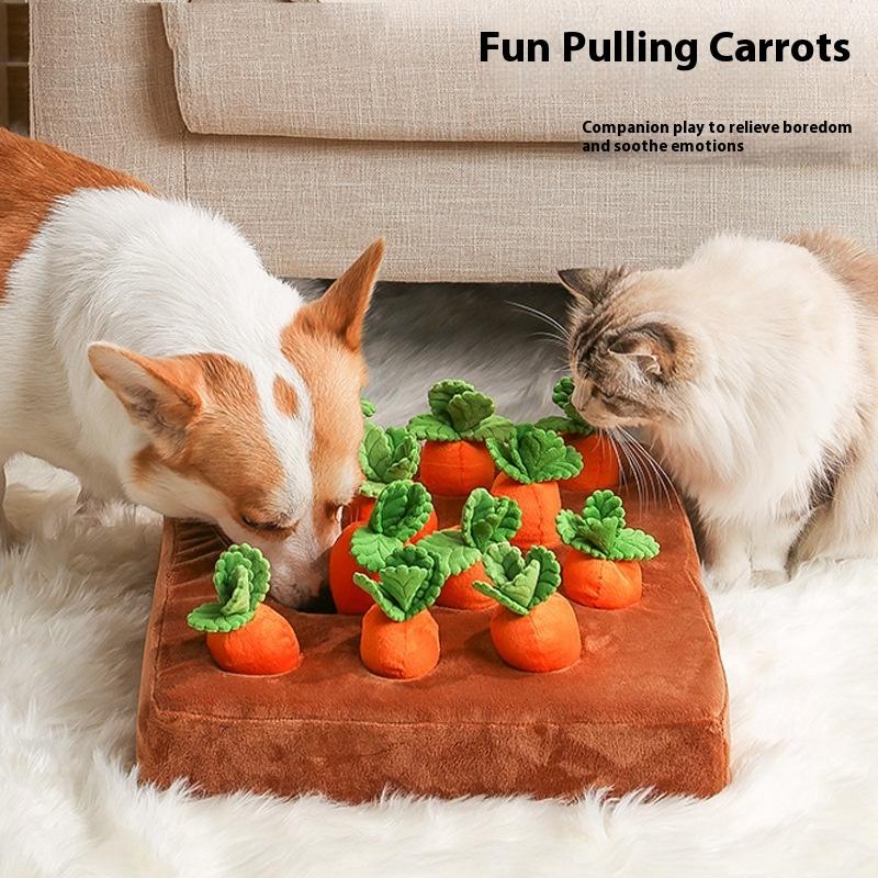 Pulling Radishes, Plush Toys, Pet Dogs, Dogs Biting Dolls, Fruits, Vegetables, Picking Mushrooms, Children's Early Education, Border Herding