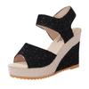 2024 Fashion Shoes for Women Slip On Women's Sandals Summer Solid Open Toe High Heels Water Proof Roman Daily Sandals Women