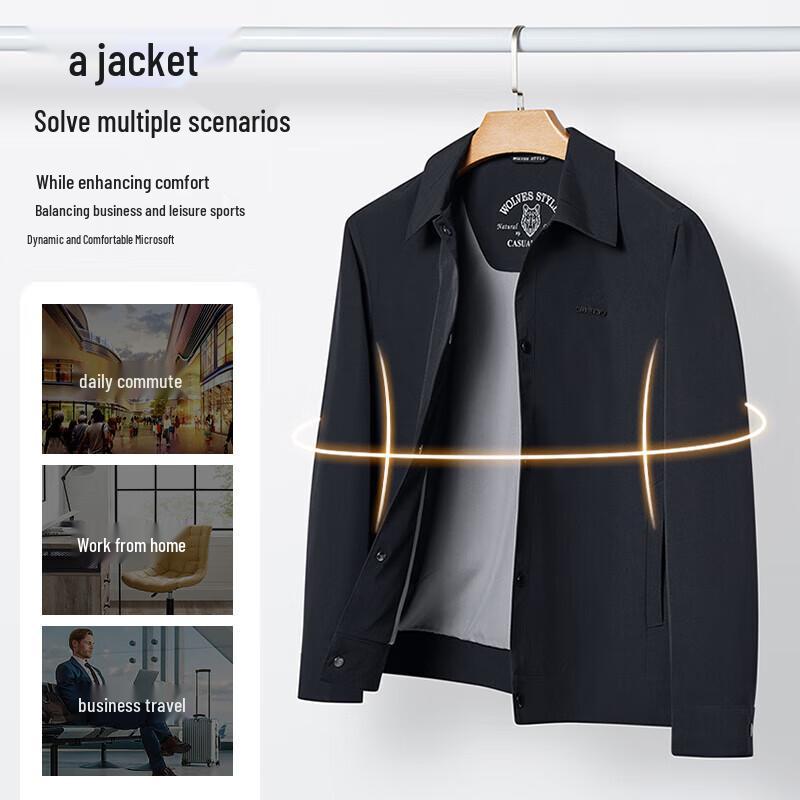 SEPTWOLVES Men's Fashion Lapel Commuter Jacket
