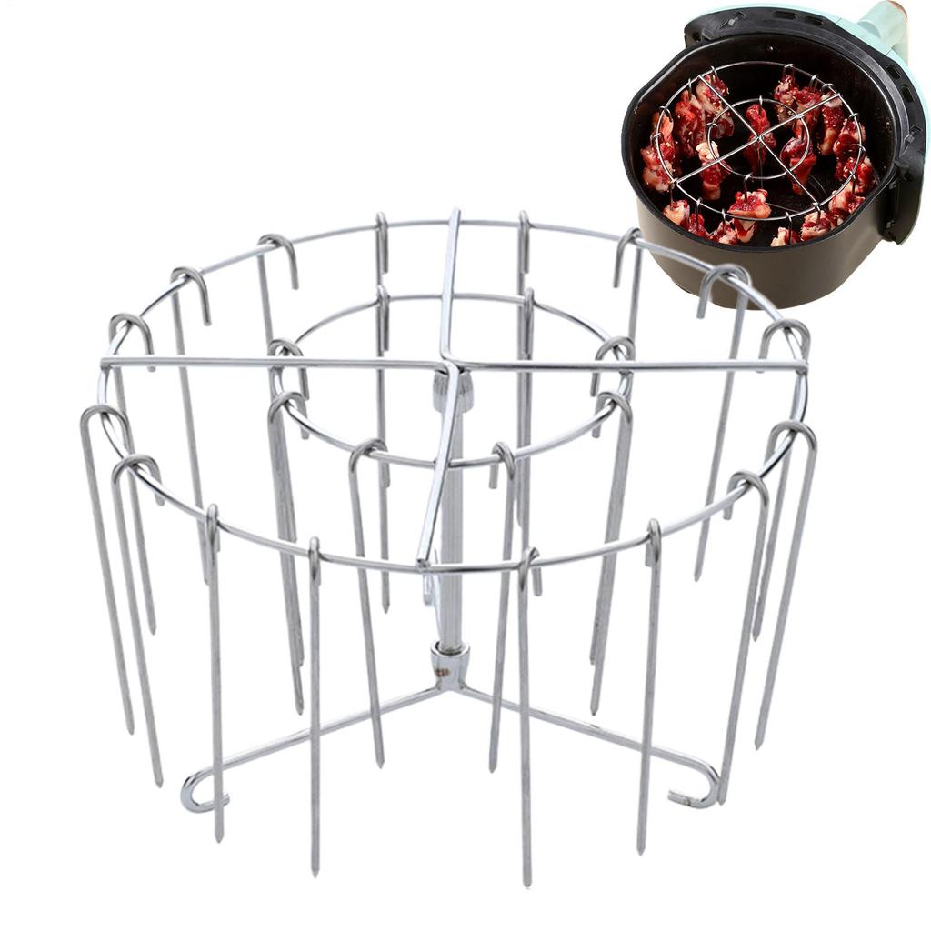 Vertical Skewer Rack Barbecue Utensils Stainless Steel Grill Air Fryer Kitchen Gadgets Tongs Cooking Accessories Meat Rack