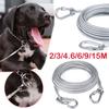 Double-headed Dog Tie Out Cable Leash Raction Rope With Metal Buckle Steel Wire Anti-rust Training Collar Outdoor Dogs Strap
