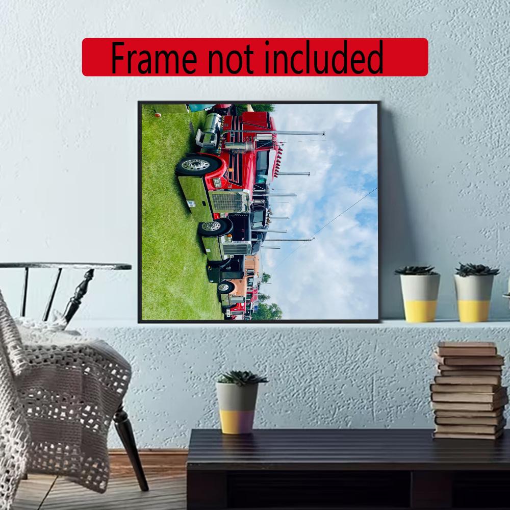 Kenworth 5D Diy Diamond Painting Round Diamond Diy Frameless Holiday Artwork Suitable For Home Office Wall Decoration