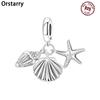 Orstarry 925 Silver Sea Shell Starfish Original Pendants Bracelet Charms Jewelry Party Beads DIY Gifts Accessory