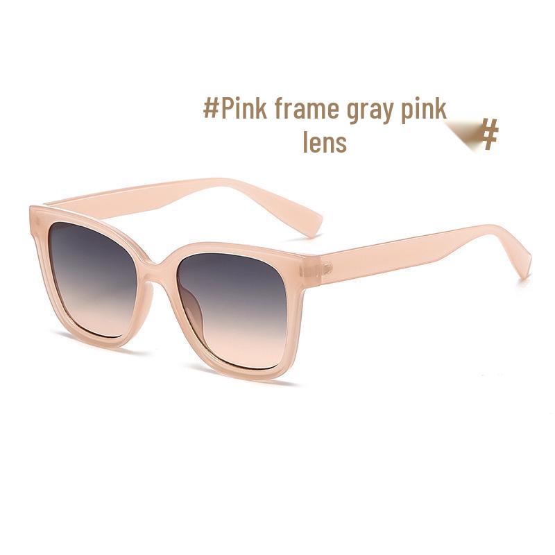 European Style Large Frame Sunglasses with Colorful Glasses Frame - UV Protection, Slimming Effect, High-End Feel