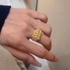 Flower Brocade Gold Brushed Zircon Flower Ring Female Index Finger Ring Design Ring
