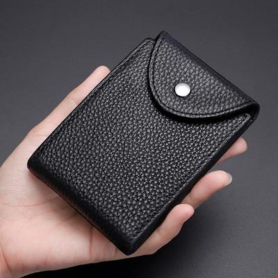 Billetera Bifold de Cuero Genuino y Soporte Multifuncional para Licencia de Conducir con Ranuras para Identificación y Fundas para Tarjetas