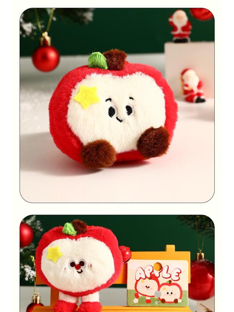 Charming Plush Christmas Apple Keychain Pendant - Cute Children's Gift for a Festive Atmosphere