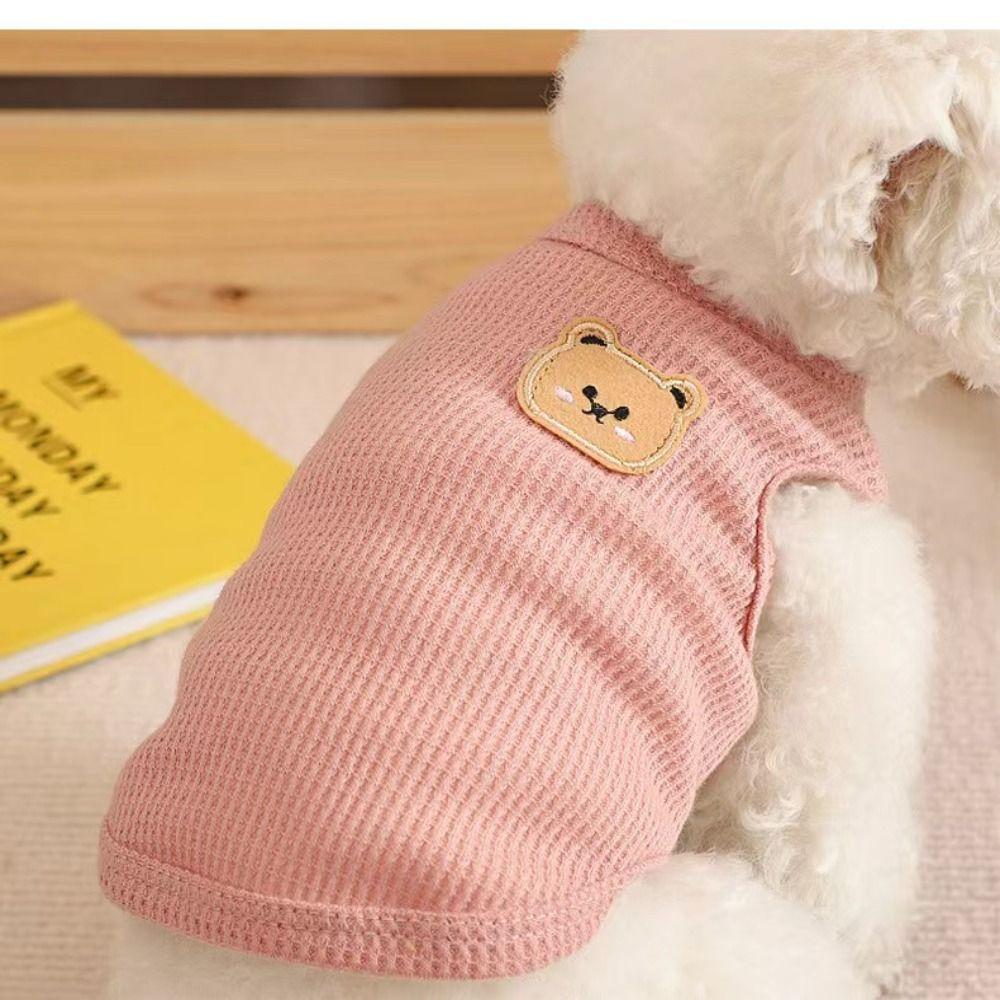 Breathable Dog Clothes Waffle Pet Cat Clothing Summer Cool Dog Vest