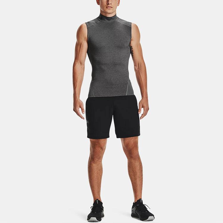 Under Armour T-shirt de sport à compression sans manches à col montant pour homme tops Gris 1361521-090