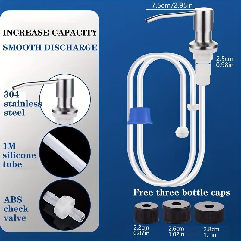 

1 шт. Дозатор мила для кухонної раковини, Кухонний дозатор мила з нержавіючої сталі на стільницю з міцним насосом, Комплект насоса для мила для кухонної мийки 39.37inch срібний